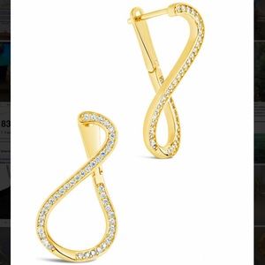 NWOT STERLING FOREVER CZ Pave Infinity Drop Earrings